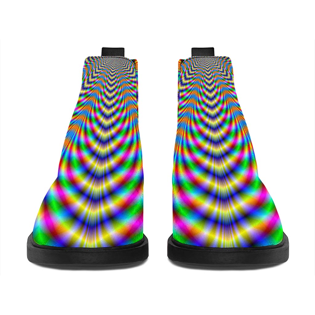 Octagonal Psychedelic Optical Illusion Flat Ankle Boots