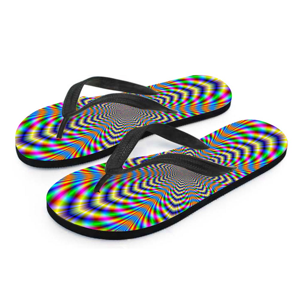 Octagonal Psychedelic Optical Illusion Flip Flops
