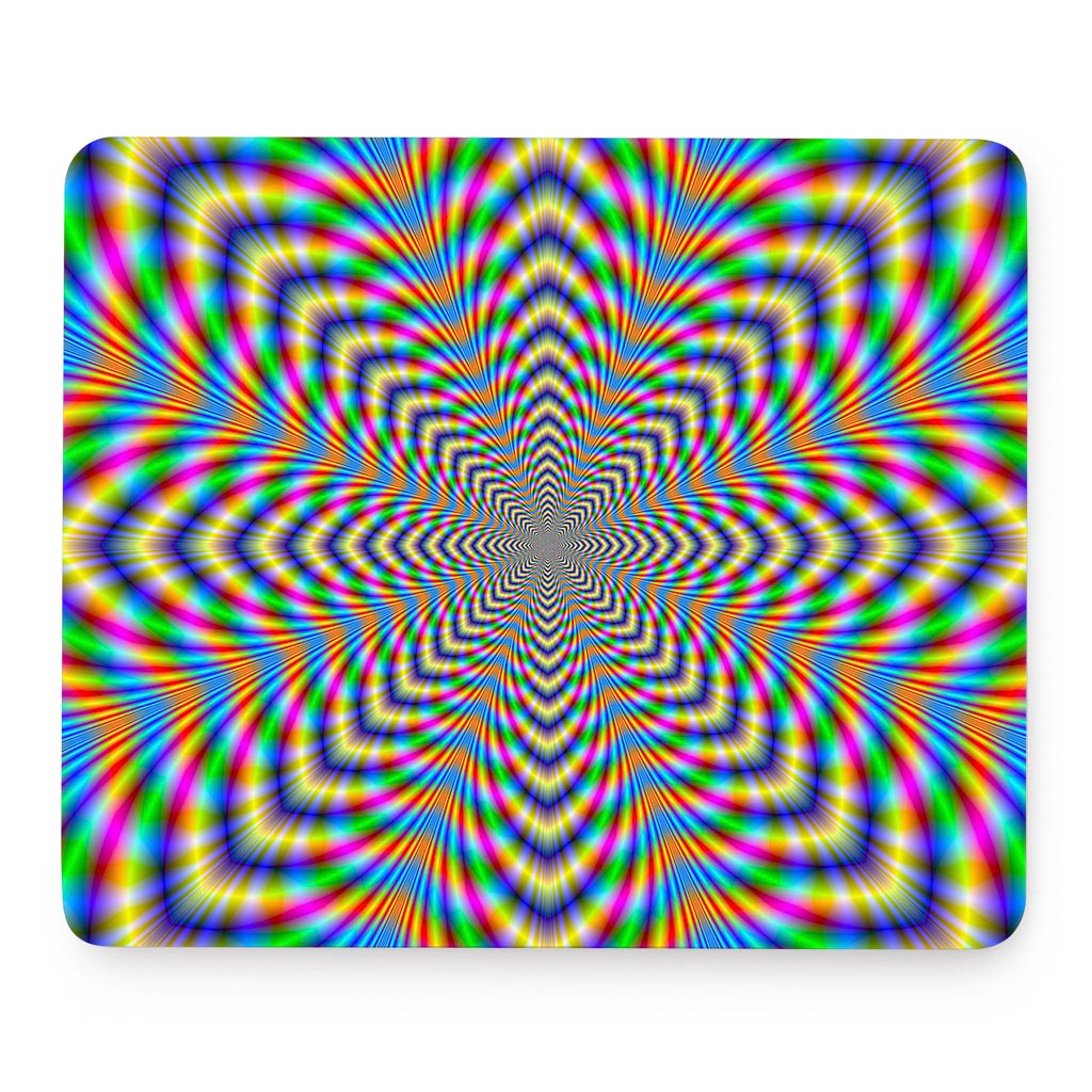 Octagonal Psychedelic Optical Illusion Mouse Pad
