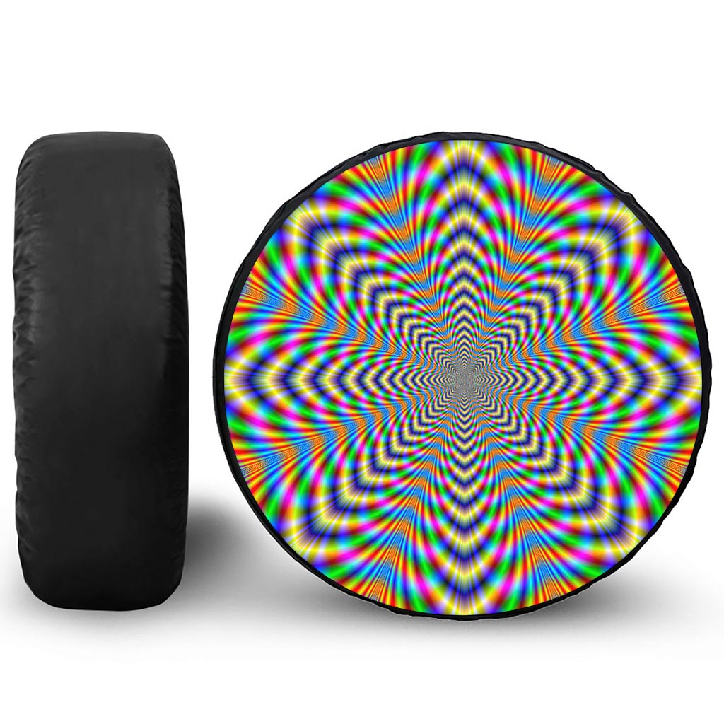 Octagonal Psychedelic Optical Illusion Tire Cover