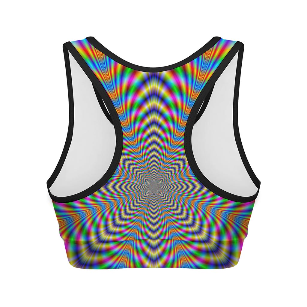 Octagonal Psychedelic Optical Illusion Women's Sports Bra