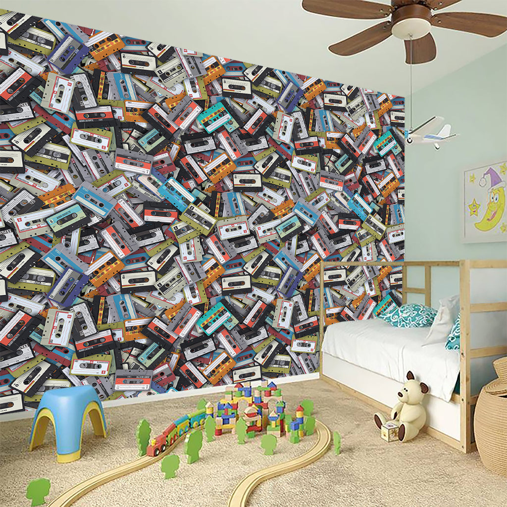 Old Cassette Tape Print Wall Sticker