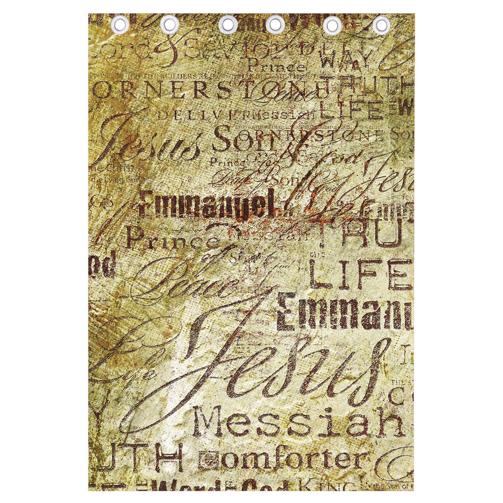 Old Religious Words Print Curtain