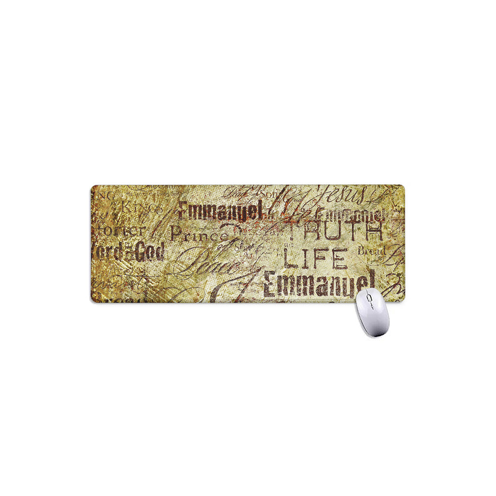 Old Religious Words Print Extended Mouse Pad