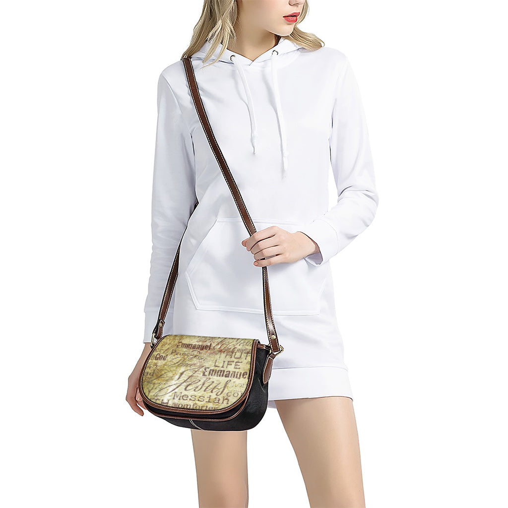Old Religious Words Print Saddle Bag