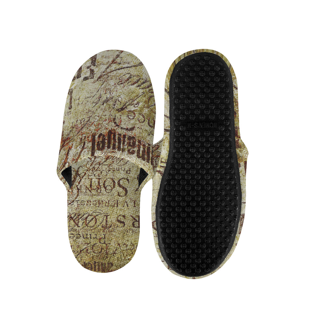 Old Religious Words Print Slippers