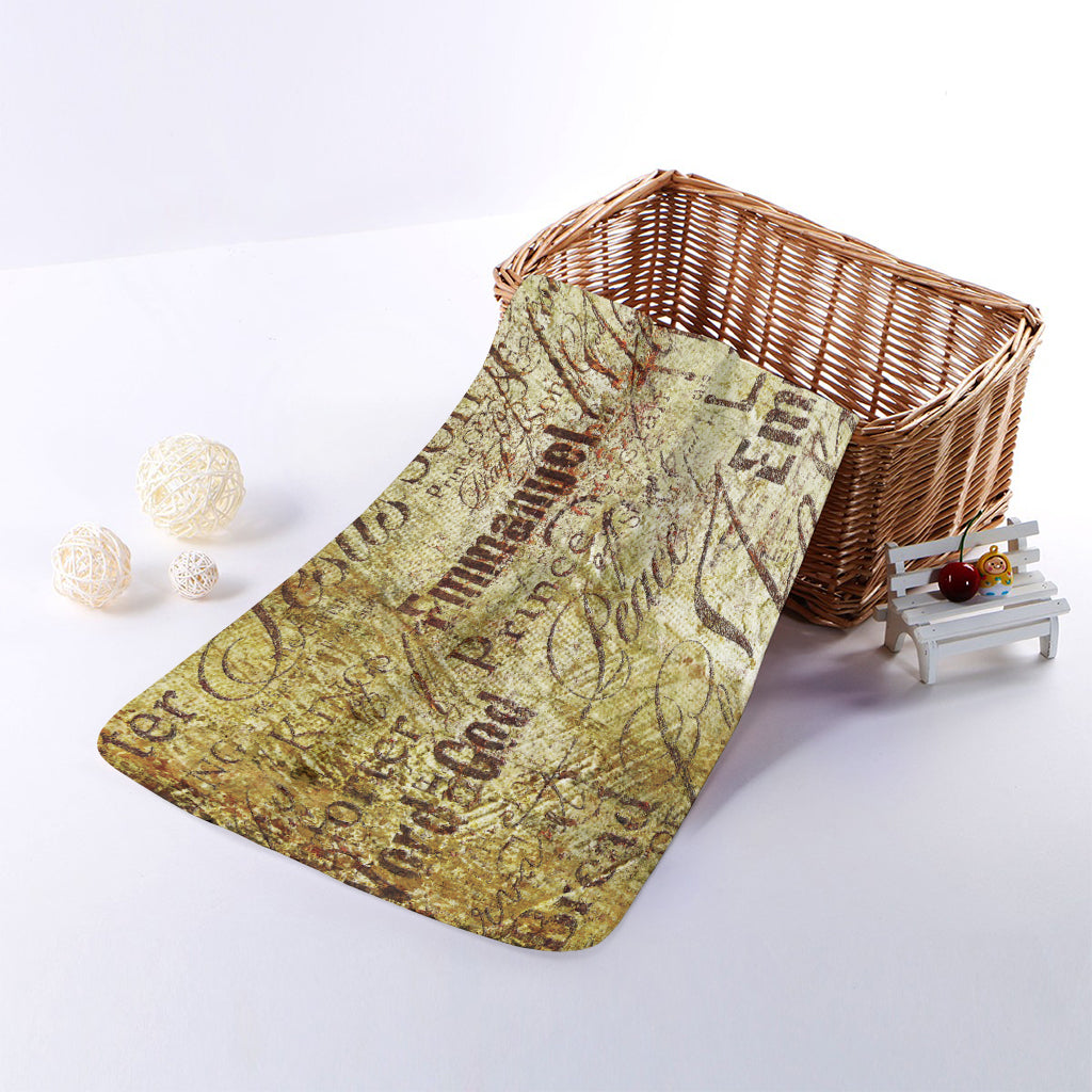 Old Religious Words Print Towel