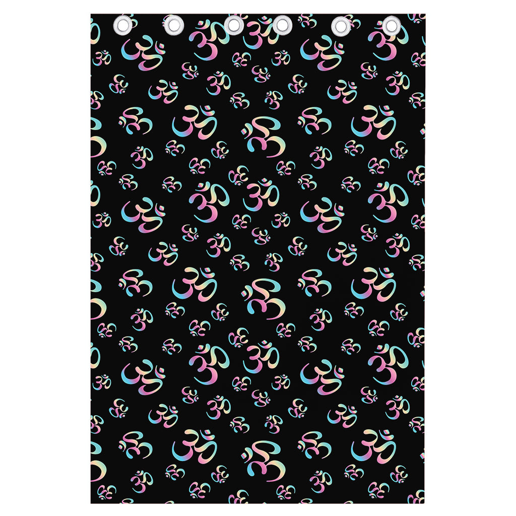 Om Sign Pattern Print Curtain