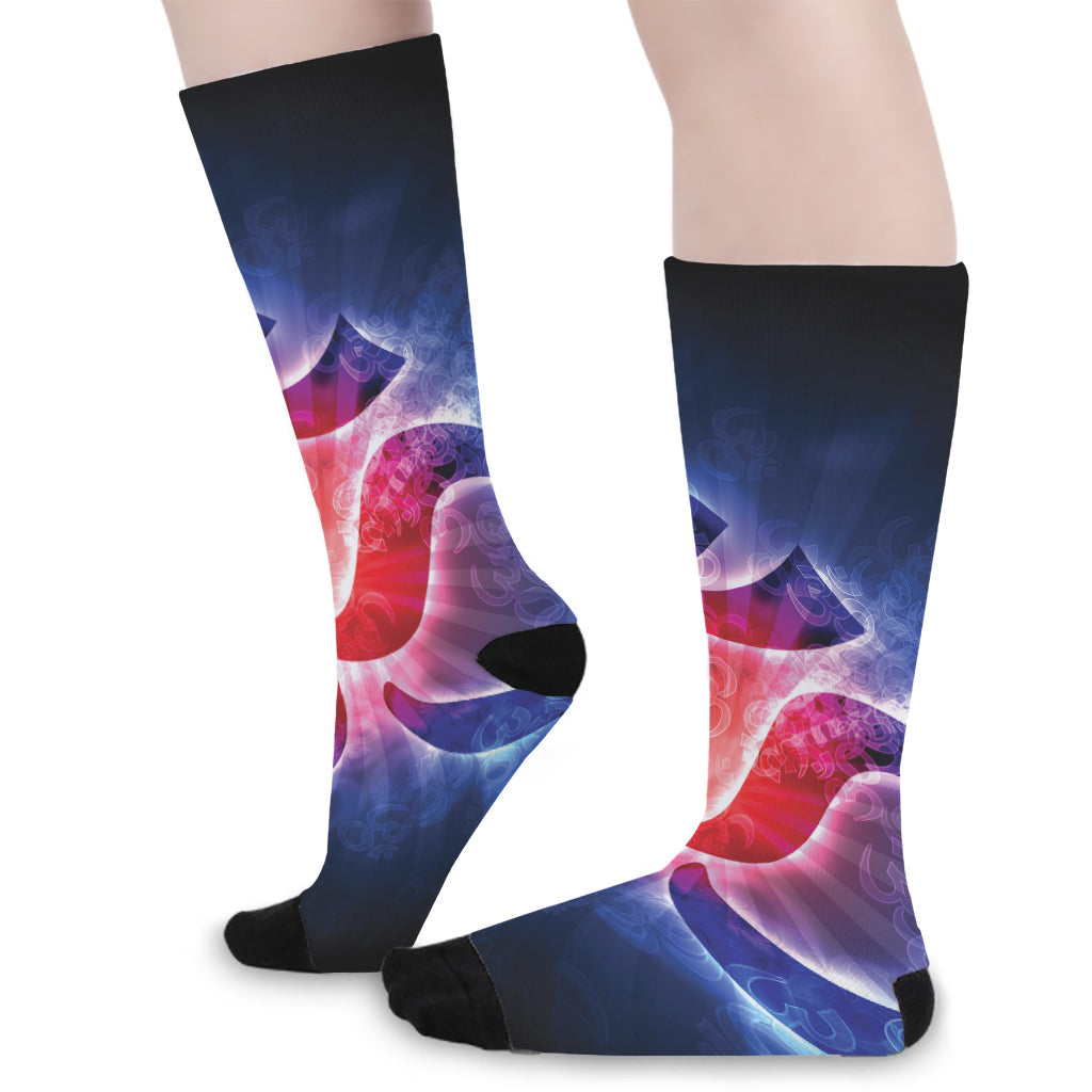Om Sign Print Long Socks