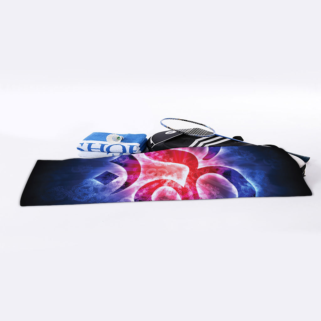 Om Sign Print Sports Towel