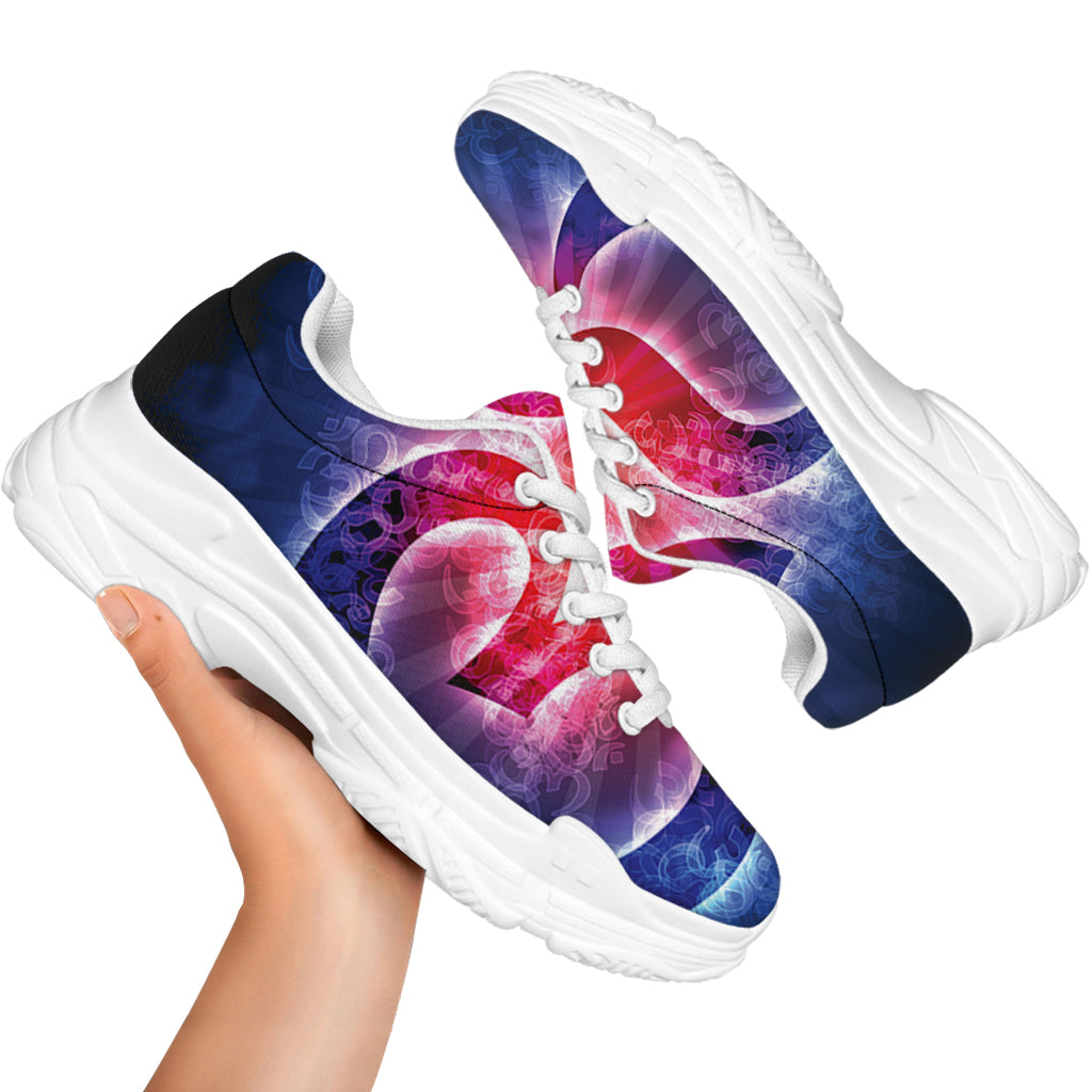 Om Sign Print White Chunky Shoes