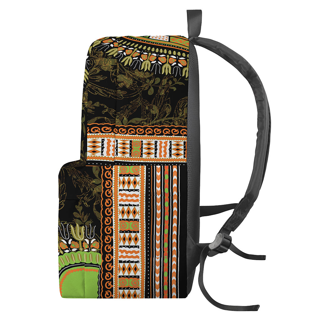 Orange And Black African Dashiki Print Backpack