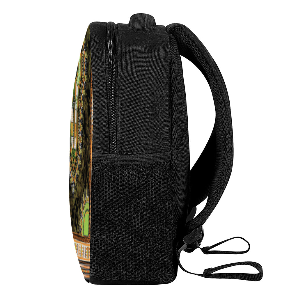 Orange And Black African Dashiki Print Casual Backpack