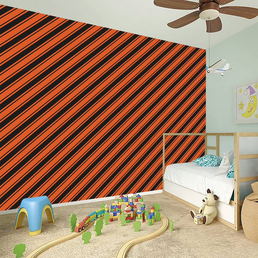 Orange And Black Halloween Pattern Print Wall Sticker