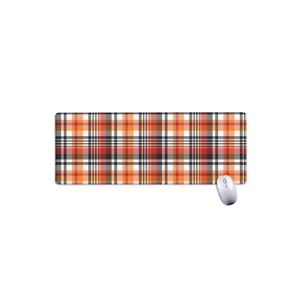 Orange And Black Madras Plaid Print Extended Mouse Pad