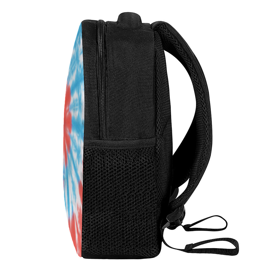 Orange And Blue Tie Dye Print Casual Backpack