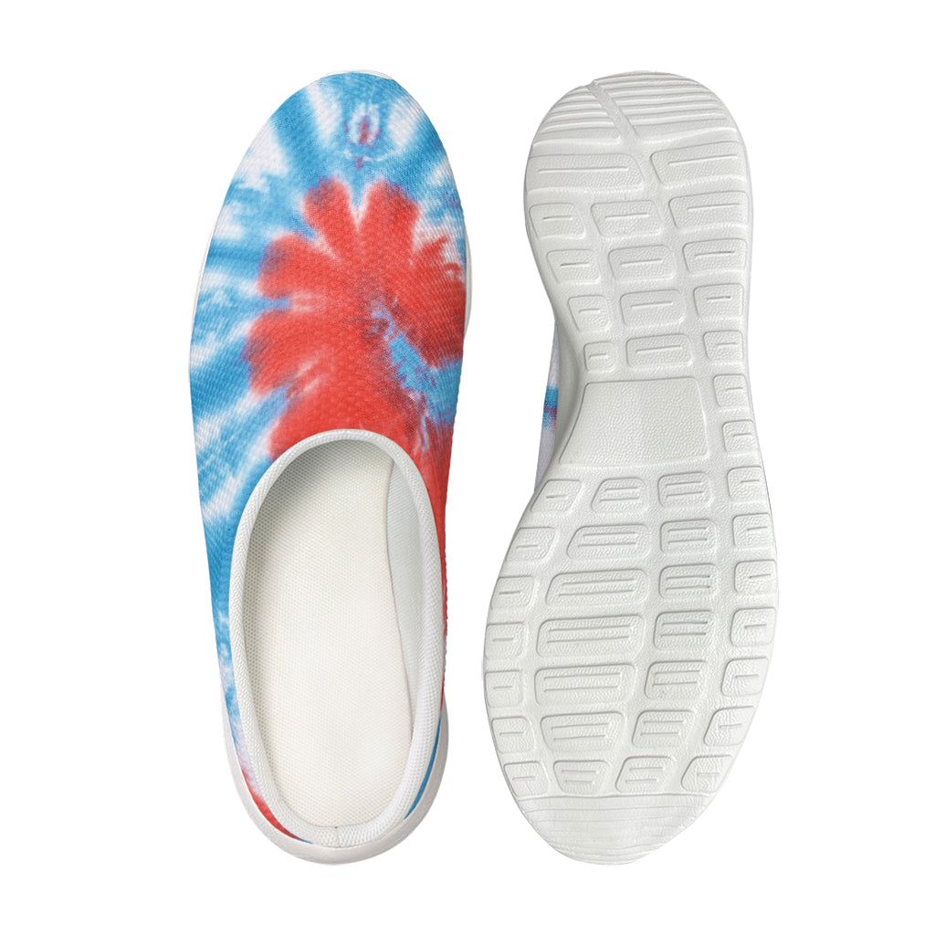 Orange And Blue Tie Dye Print Mesh Casual Shoes