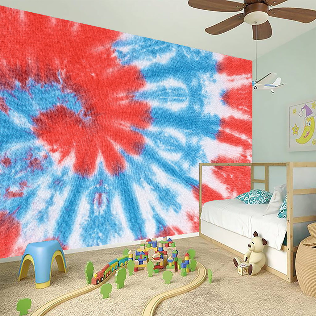 Orange And Blue Tie Dye Print Wall Sticker
