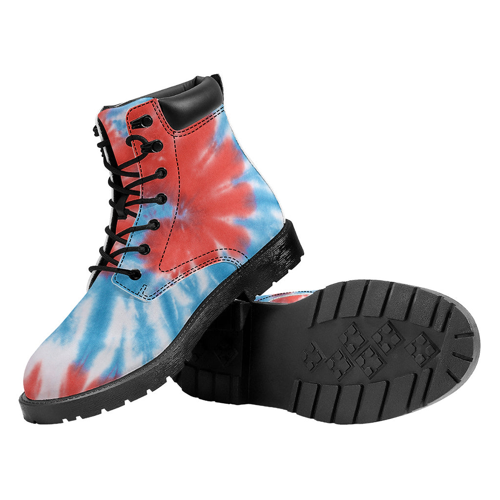 Orange And Blue Tie Dye Print Work Boots