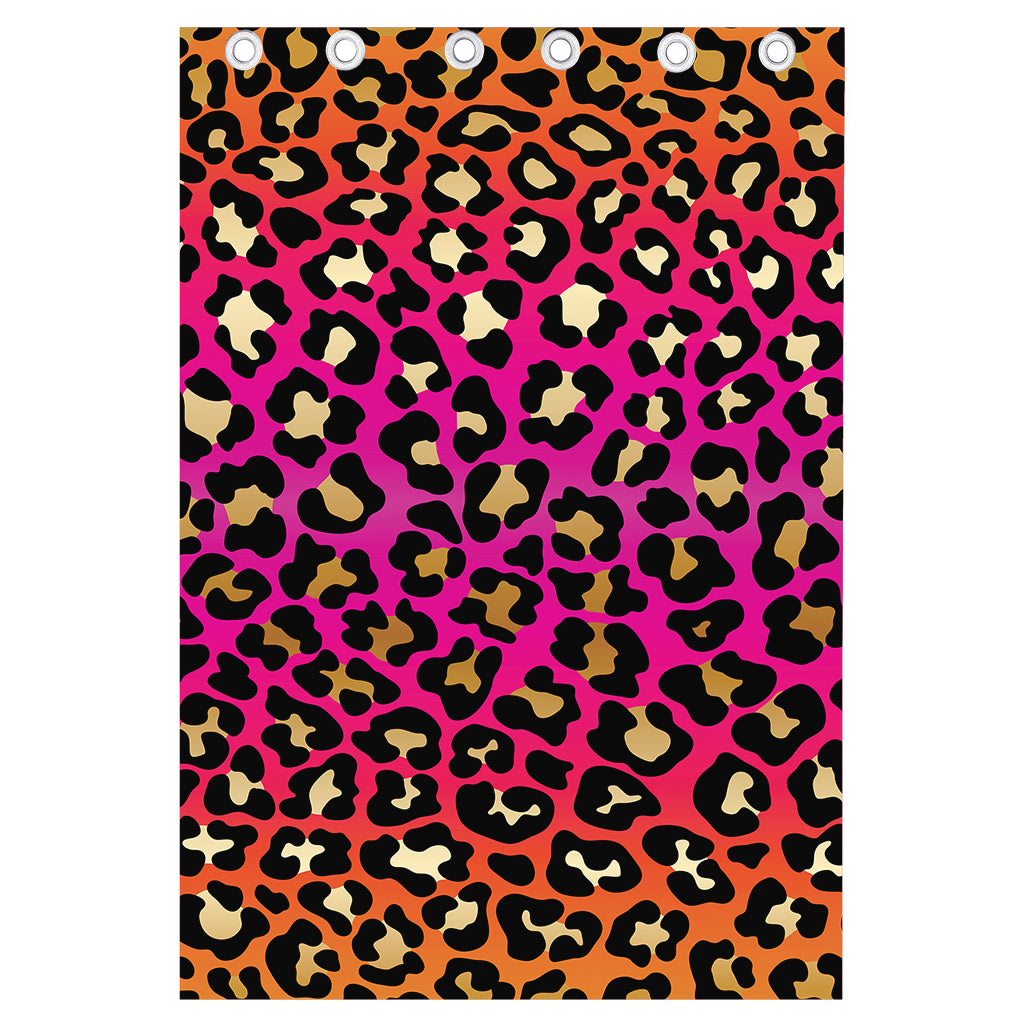 Orange And Purple Leopard Print Curtain