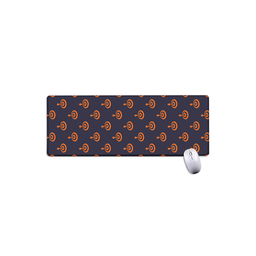 Orange Bullseye Target Pattern Print Extended Mouse Pad