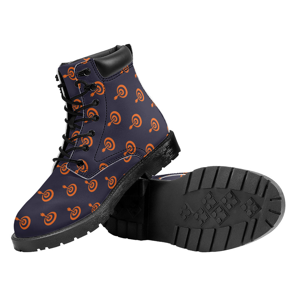Orange Bullseye Target Pattern Print Work Boots
