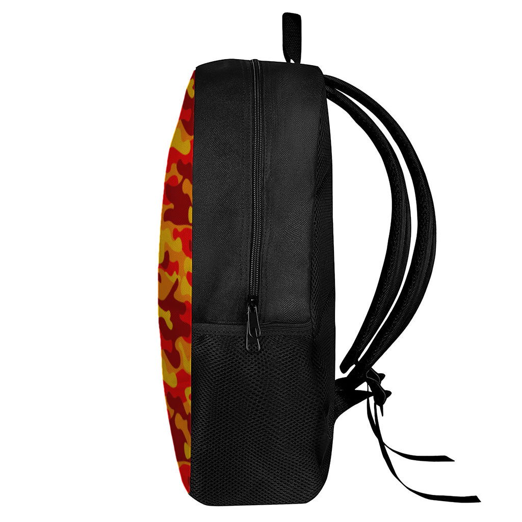 Orange Camouflage Print 17 Inch Backpack