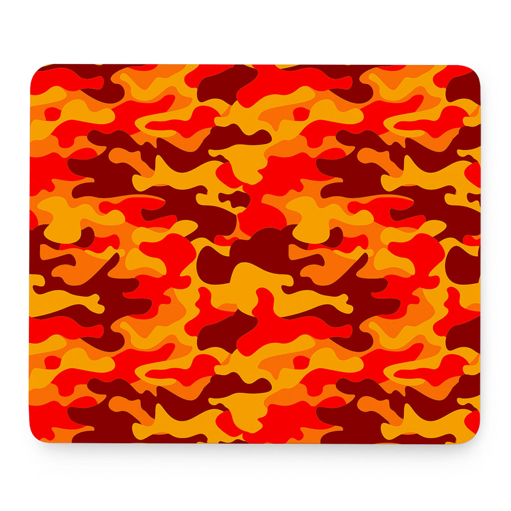 Orange Camouflage Print Mouse Pad