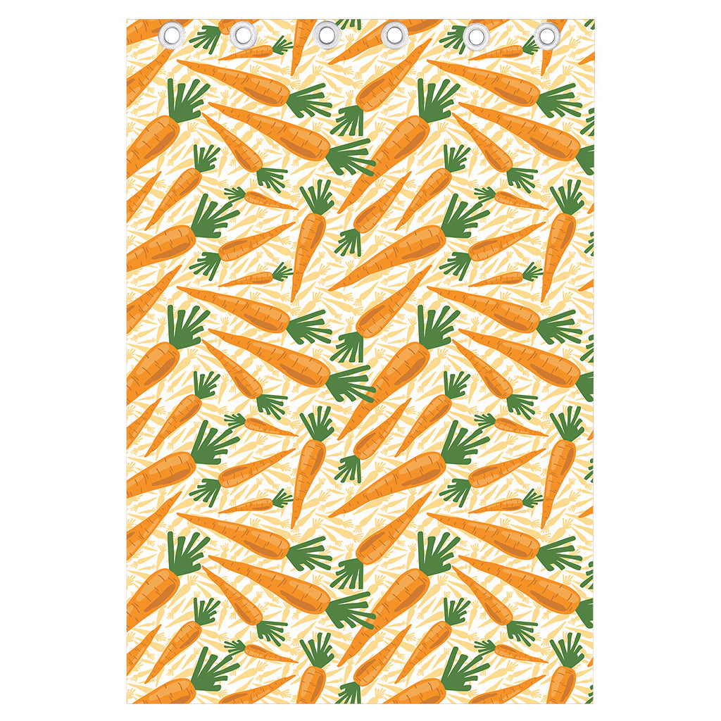 Orange Carrot Pattern Print Curtain