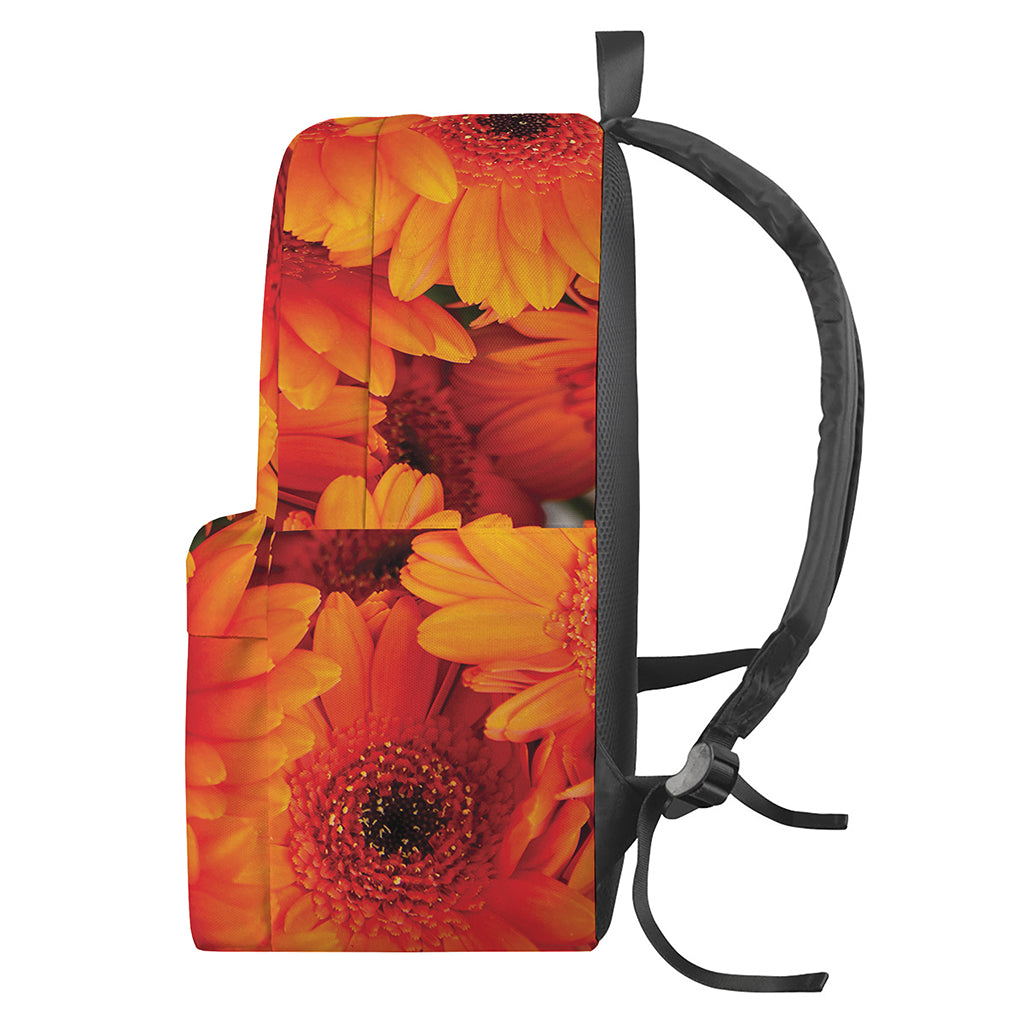 Orange Daisy Flower Print Backpack