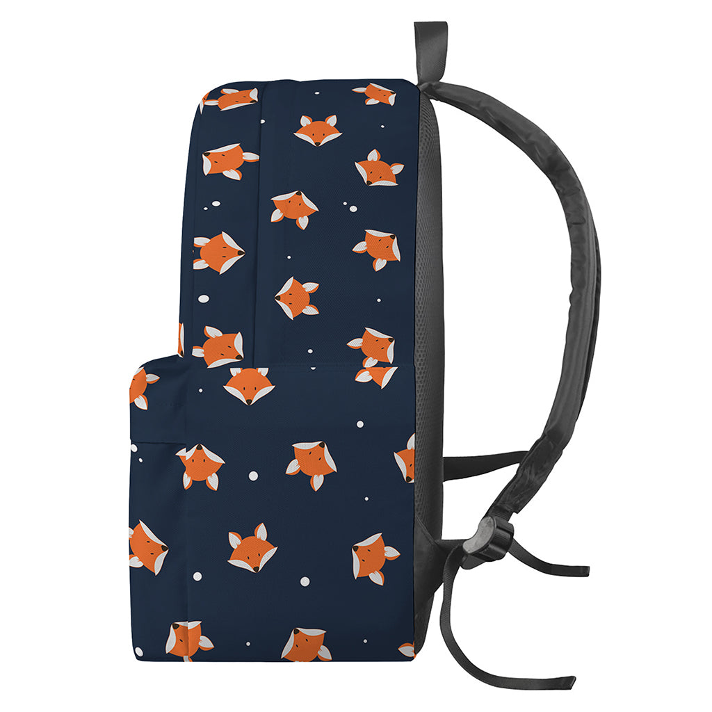 Orange Fox Pattern Print Backpack