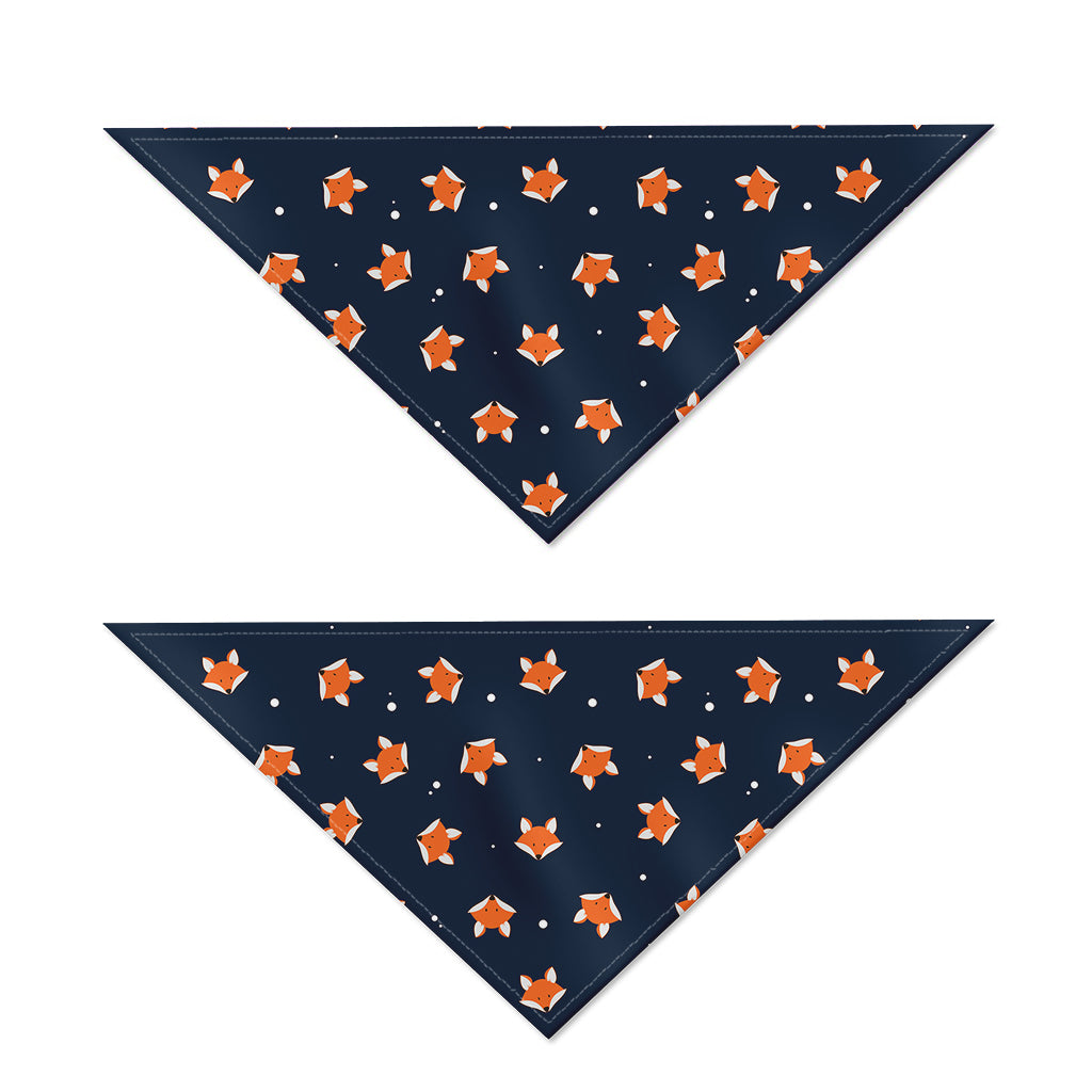 Orange Fox Pattern Print Dog Bandana
