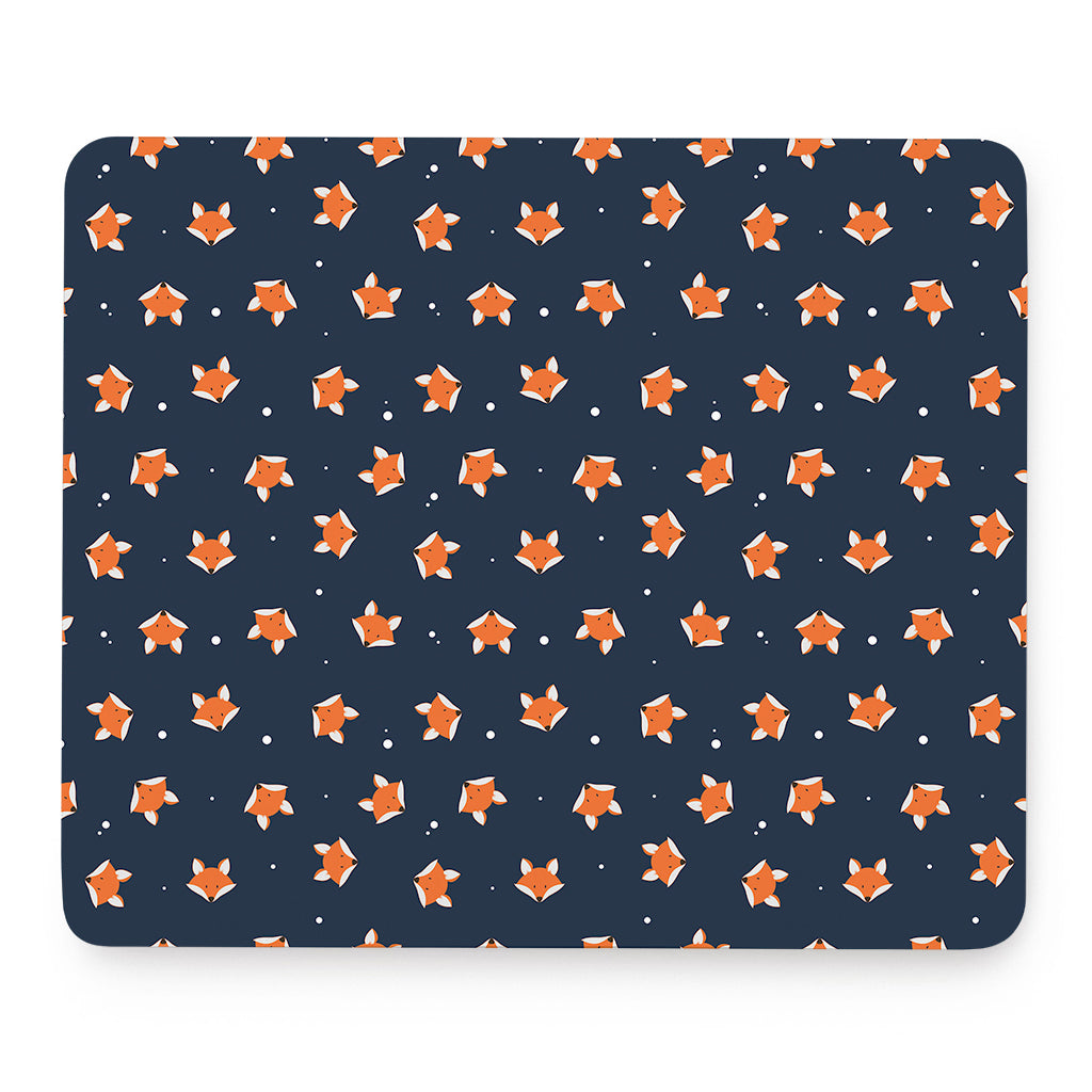 Orange Fox Pattern Print Mouse Pad