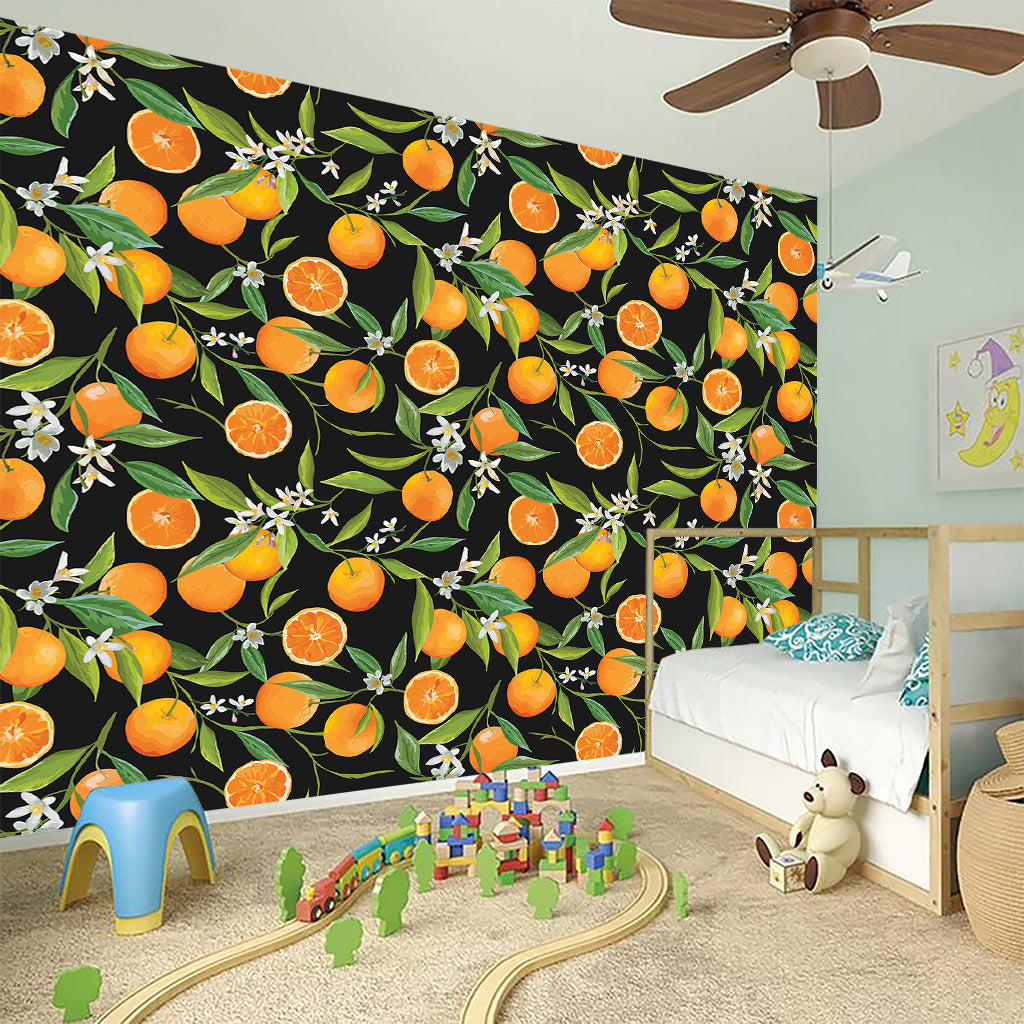Orange Fruit Pattern Print Wall Sticker