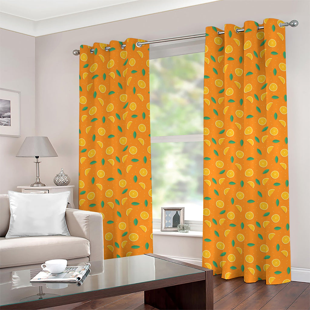 Orange Fruit Slices Pattern Print Grommet Curtains