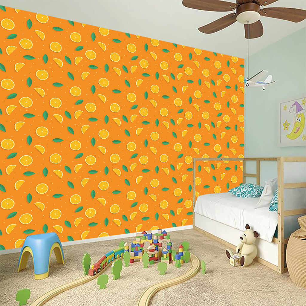 Orange Fruit Slices Pattern Print Wall Sticker