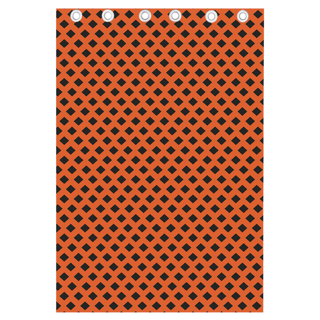 Orange Halloween Pattern Print Curtain