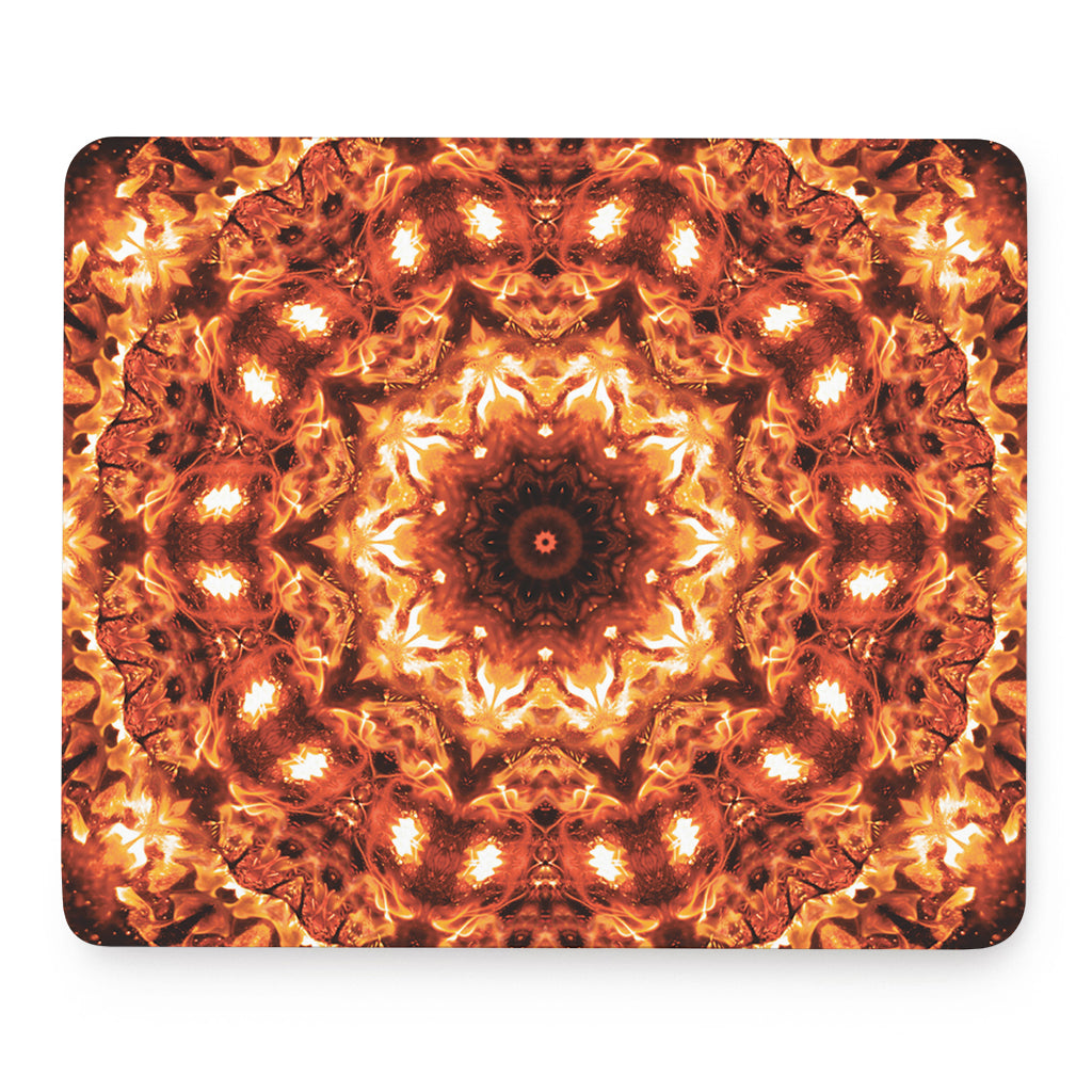 Orange Kaleidoscope Print Mouse Pad