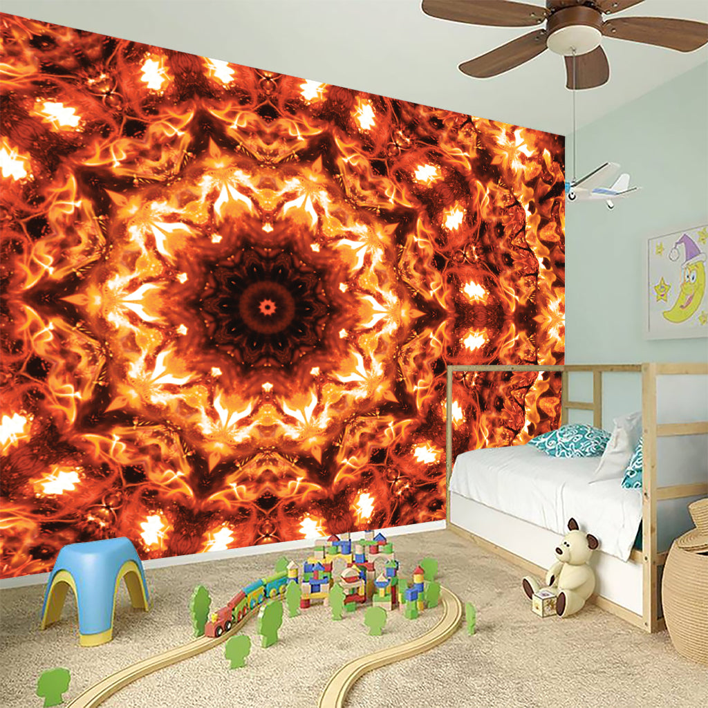 Orange Kaleidoscope Print Wall Sticker