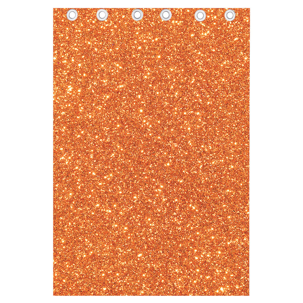 Orange (NOT Real) Glitter Print Curtain