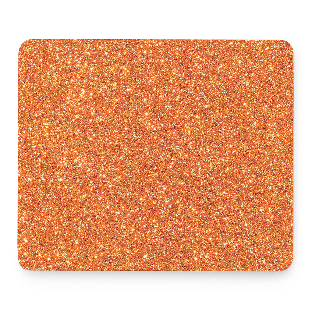 Orange (NOT Real) Glitter Print Mouse Pad