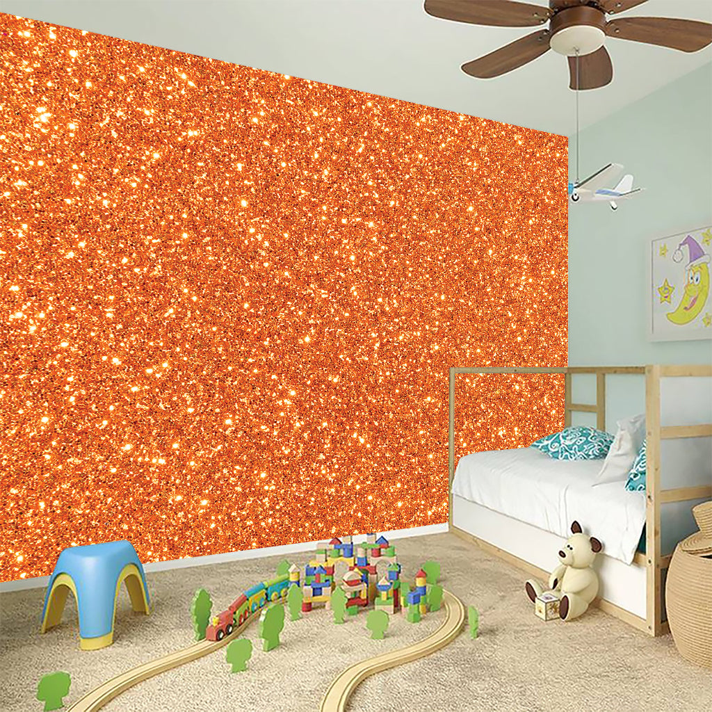 Orange (NOT Real) Glitter Print Wall Sticker