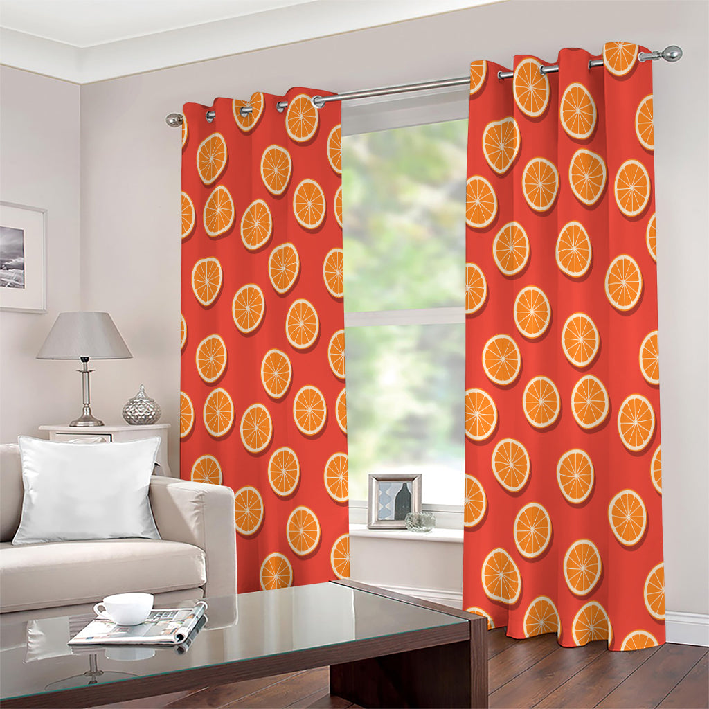 Orange Slices Pattern Print Extra Wide Grommet Curtains