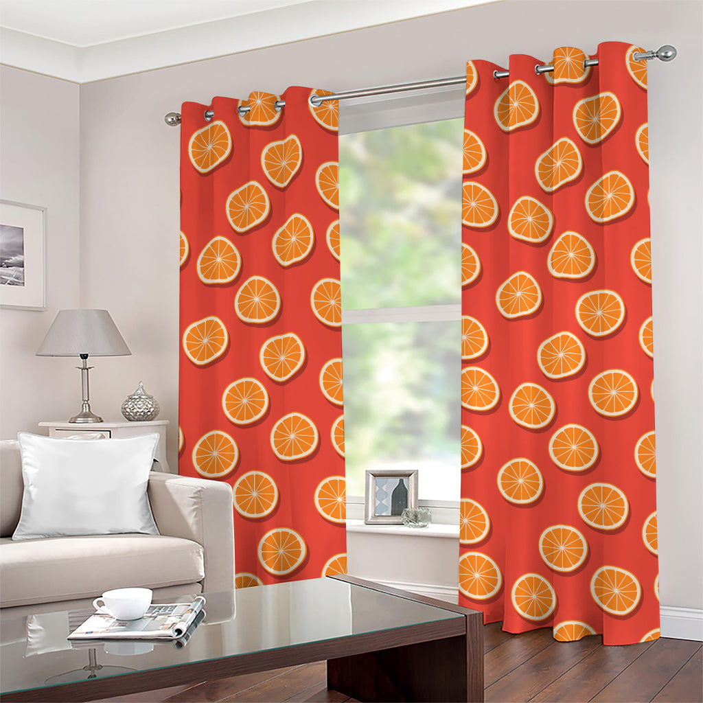 Orange Slices Pattern Print Grommet Curtains