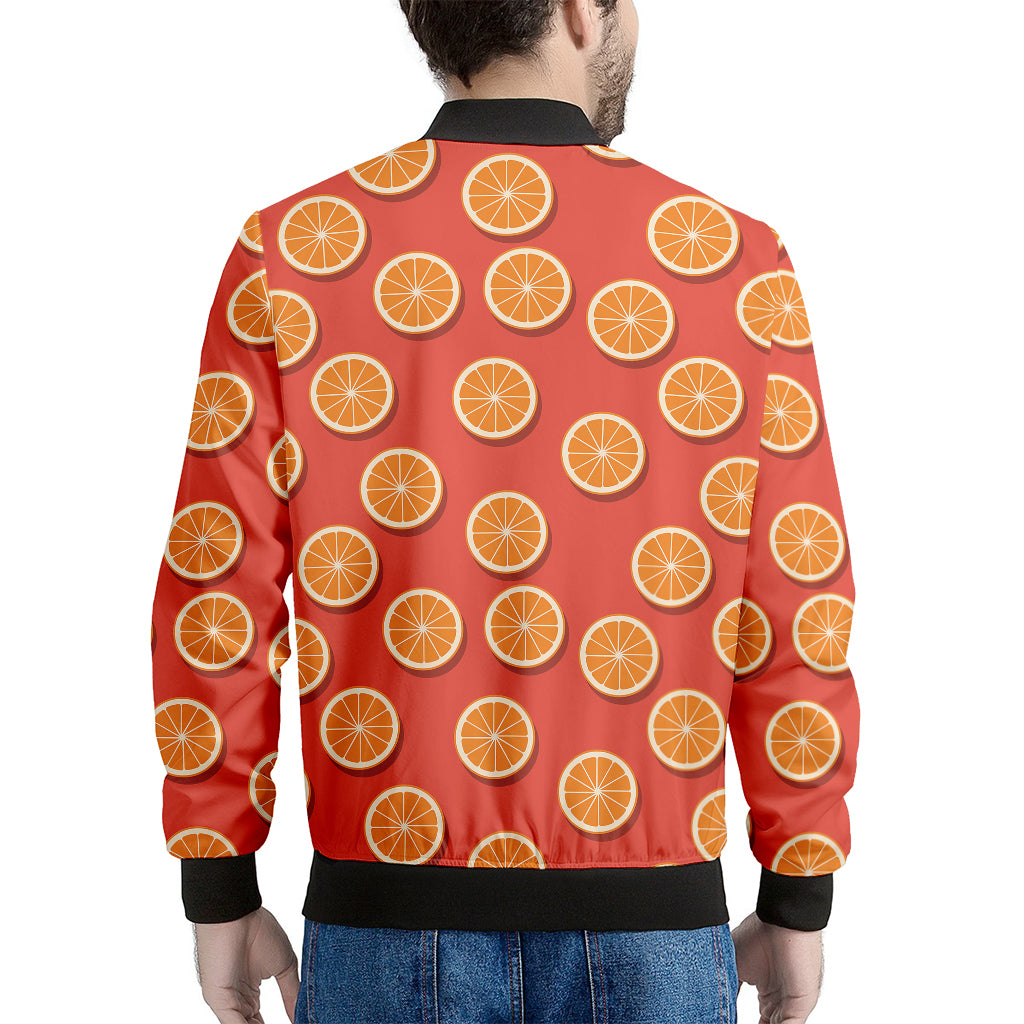 Orange Slices Pattern Print Men's Bomber Jacket