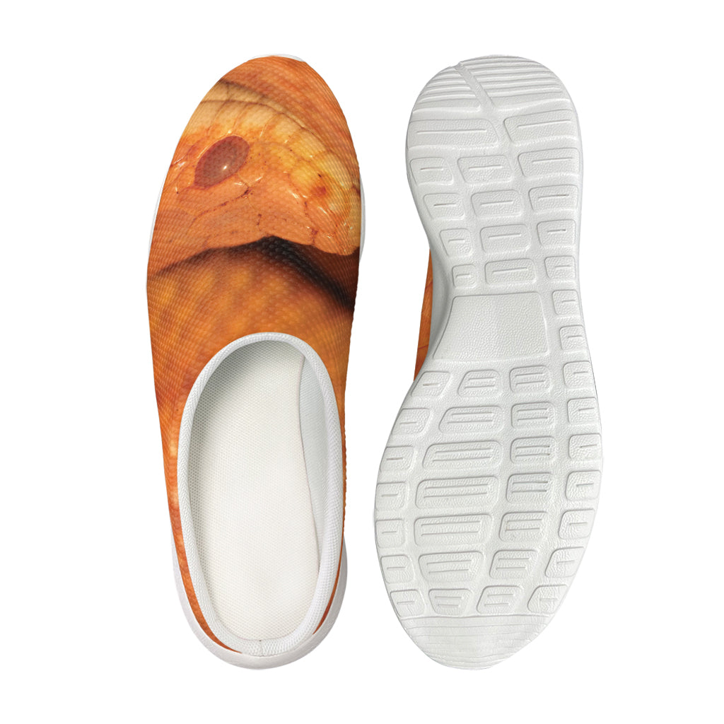Orange Snake Print Mesh Casual Shoes