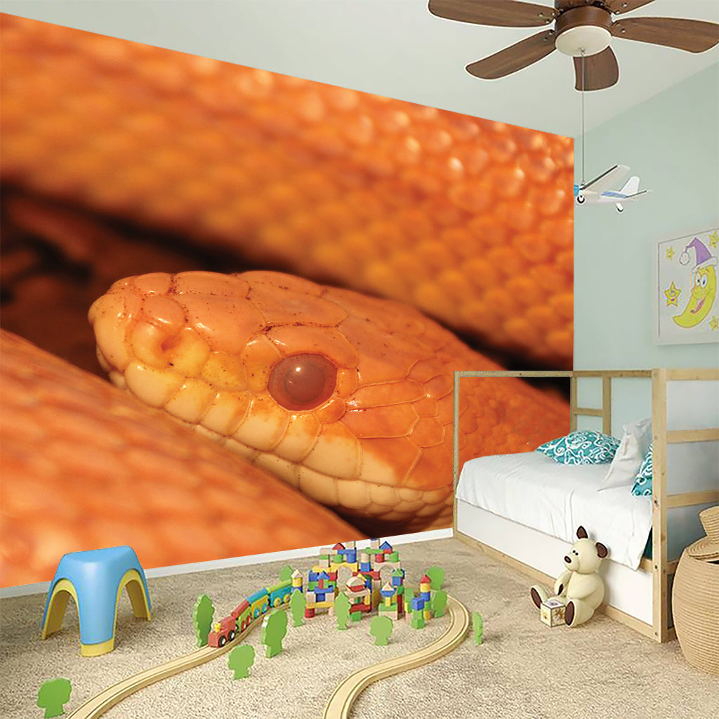 Orange Snake Print Wall Sticker