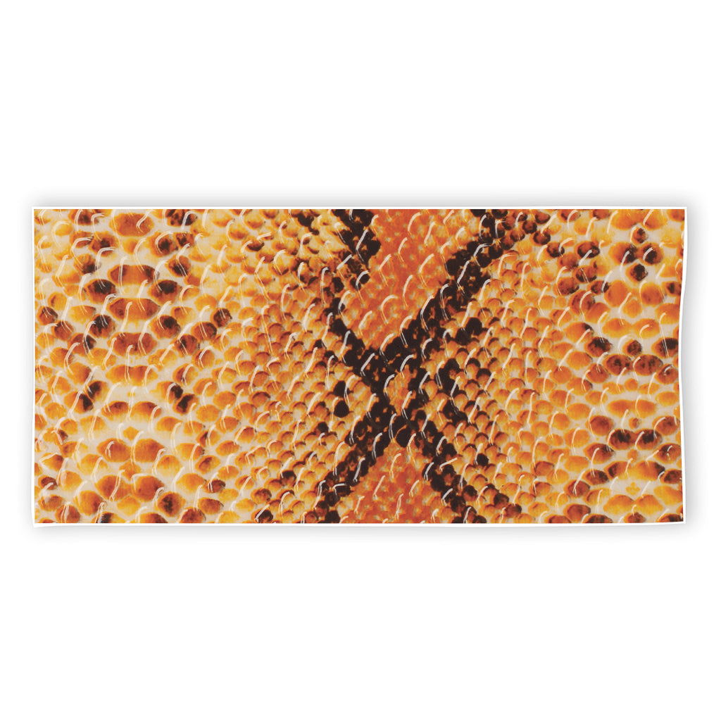 Orange Snakeskin Print Beach Towel
