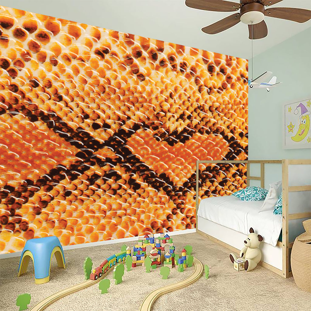 Orange Snakeskin Print Wall Sticker