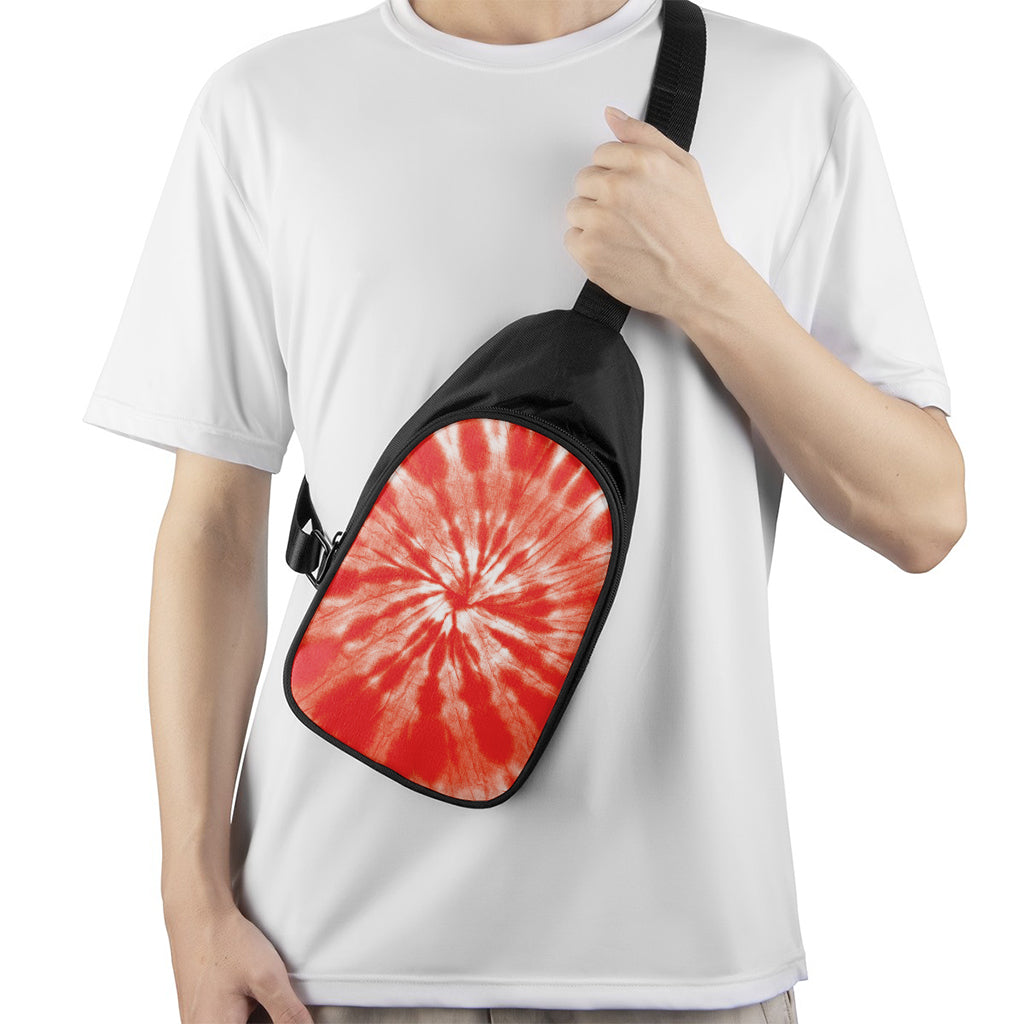 Orange Tie Dye Print Chest Bag